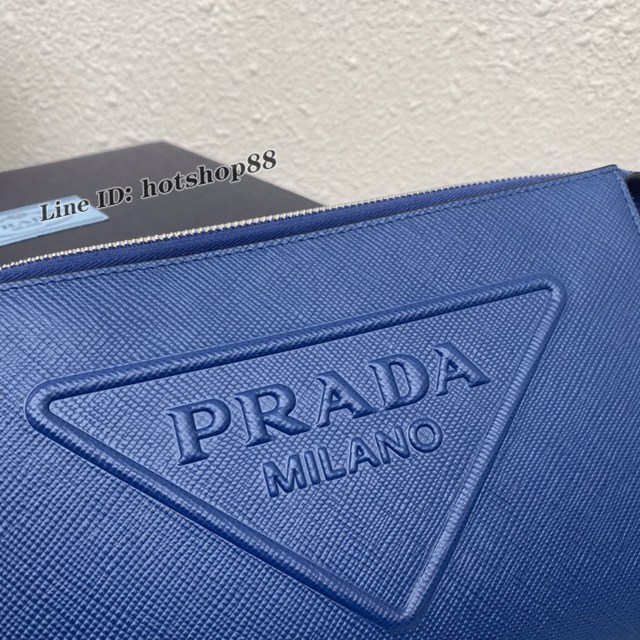 Prada專櫃新款男款手包 2VF039 普拉達十字紋男士手拿包 csp1546